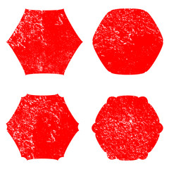 Grunge Hexagon Stamp Background Textures Set