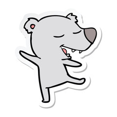 sticker of a cartoon bear