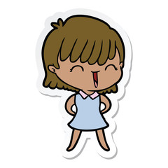 sticker of a cartoon woman