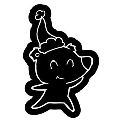 female bear cartoon icon of a wearing santa hat
