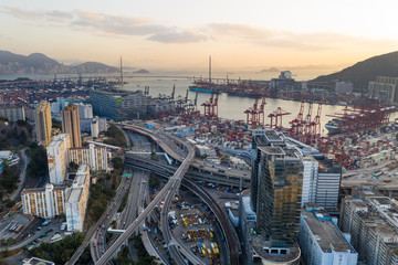 Naklejka premium Container Terminals in Hong Kong