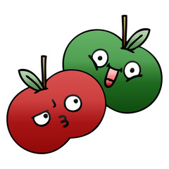 gradient shaded cartoon juicy apple