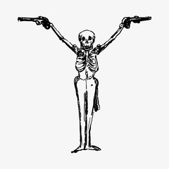 Skeleton with guns