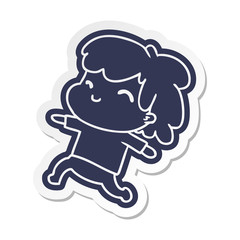 cartoon sticker kawaii boy with stubble