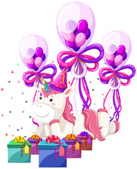 A unicorn with birthday theme