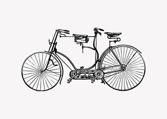 Tandem bicycle vintage design