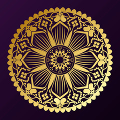 Golden mandala badge