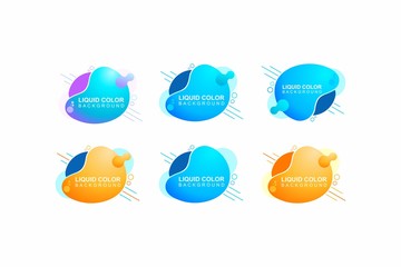 Modern abstract vector banner set. Geometric liquid form with various colors. Modern vector template, Template for the design of a logo, flyer or presentation.
