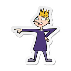 sticker of a cartoon pointing prince