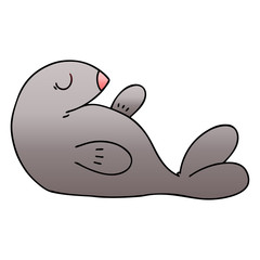 quirky gradient shaded cartoon seal