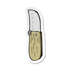 sticker of a cartoon folding knife