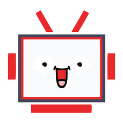 flat color retro cartoon robot head