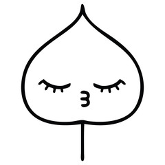 line drawing cartoon expressional leaf