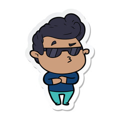 sticker of a cartoon cool guy