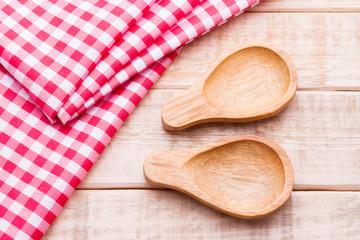 kitchen cloth and spoons on the table