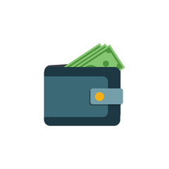 vector wallet Money Icon. illustration of wallet with money symbol. flat icon