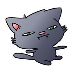 gradient cartoon of cute kawaii cat
