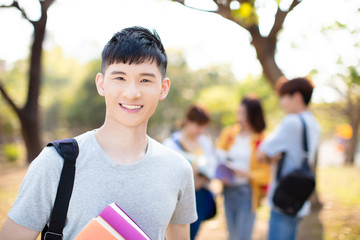 portrait of  Asian college student on campus