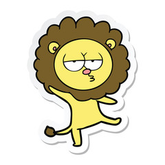 sticker of a cartoon dancing lion