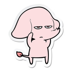 sticker of a annoyed cartoon elephant