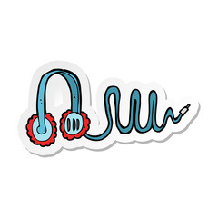 sticker of a cartoon headphones