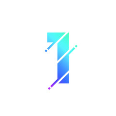 Fototapeta premium Number 1 Glitch Style Numeric Alphabet Modern Logo Icon 