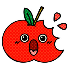 Obraz premium comic book style cartoon red apple