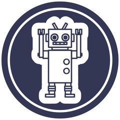Fototapeta premium dancing robot circular icon