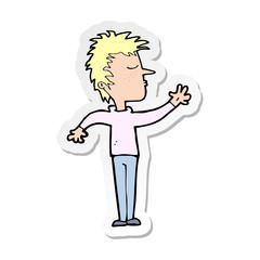 sticker of a cartoon dismissive man