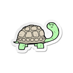 sticker of a cartoon happy tortoise