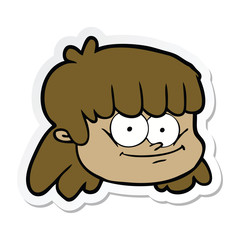 sticker of a cartoon female face