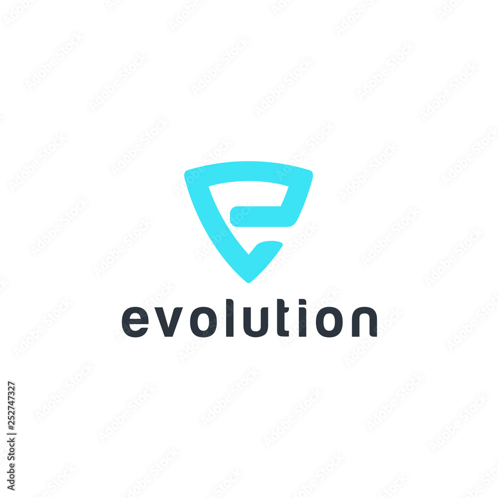 Poster modern e initial logo, e tech initial logo design inspiration