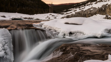 Morning Glow on a Waterfall