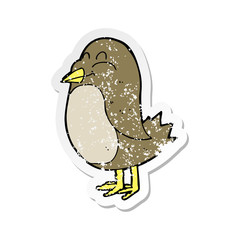 retro distressed sticker of a cartoon bird