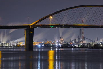 Naklejka premium 周南工場夜景