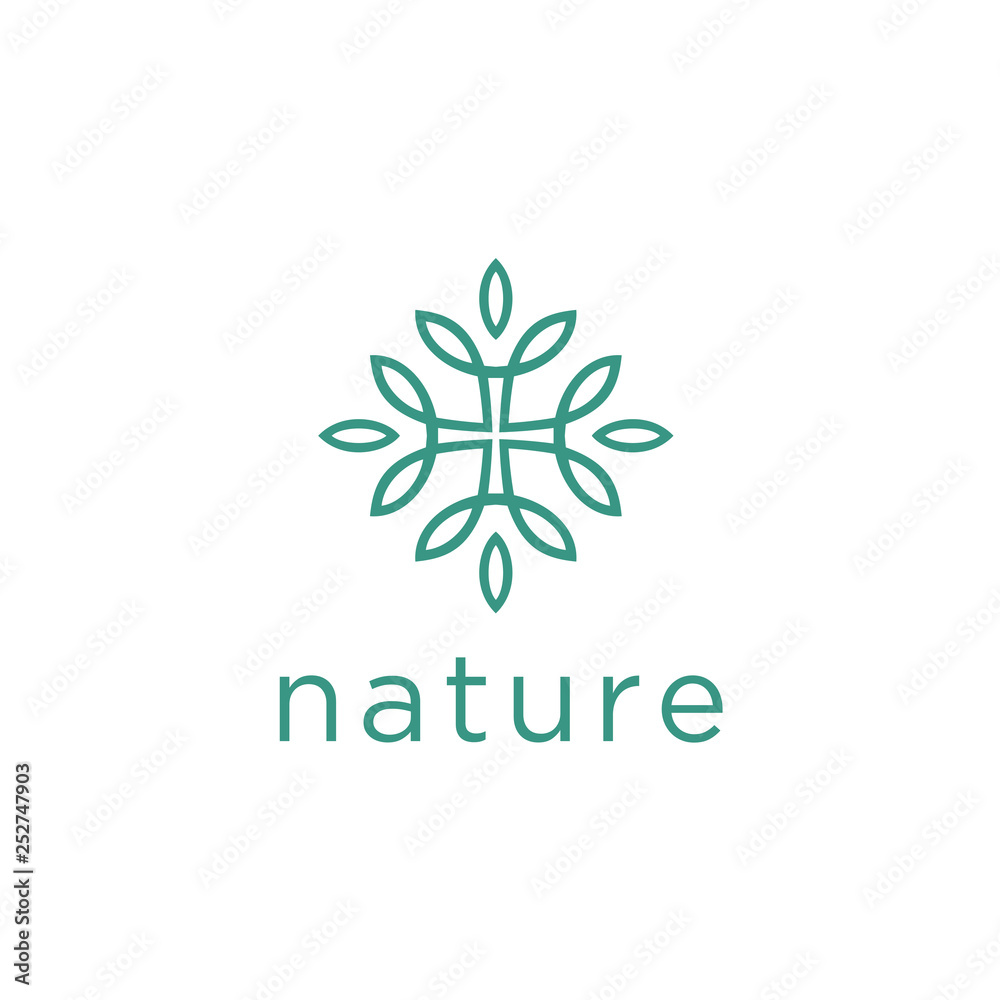 Poster tree in a modern style mono line. decorative template to create a unique design, logos, signage, pos