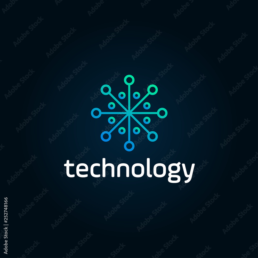 Poster technology logo simple tech design. vector creative abstract for construction technology or logo tem