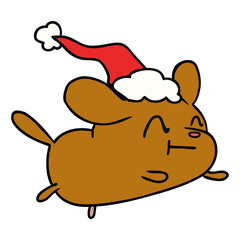 christmas cartoon of kawaii dog