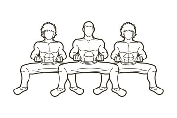 Kung Fu fighter, Martial arts action cartoon graphic vector.