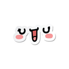 sticker of a happy cartoon face