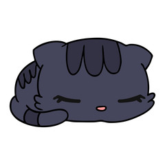 cartoon kawaii cute sleeping kitten