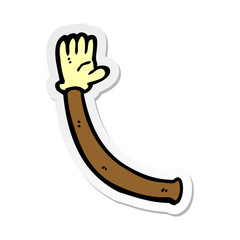 sticker of a cartoon arm with rubber glove