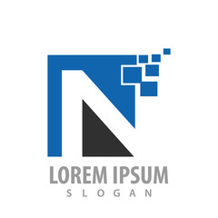 Digital initial letter N logo concept design. Symbol graphic template element vector