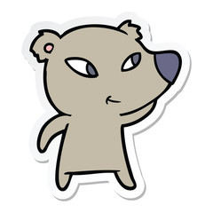 sticker of a cute cartoon bear