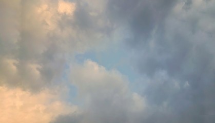 Fototapeta na wymiar Blue sky with black clouds