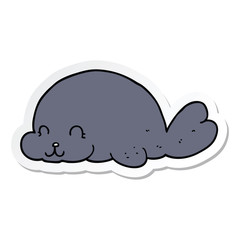 sticker of a cute cartoon seal