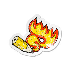 retro distressed sticker of a cartoon red hot pencil