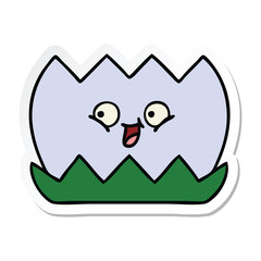 sticker of a cute cartoon water lilly