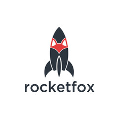 rocket fox logo icon vector template