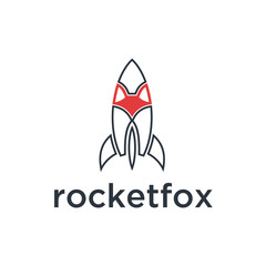 rocket fox logo icon vector template